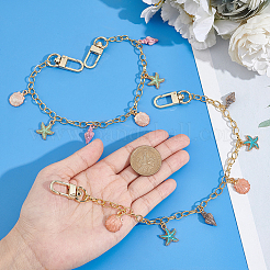 2Pcs 2 Colors Brass Bag Decorative Chains&nbsp;FIND-PH0008-75