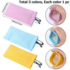 3Pcs 3 Colors PU Imitation Leather Glasses Case&nbsp;AJEW-DJ0003-95A