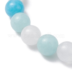 Natural Mashan Jade & White Jade Beaded Stretch Bracelets&nbsp;BJEW-JB11151
