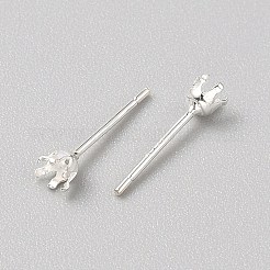 925 Sterling Silver Earrings Findings&nbsp;FIND-WH0152-680A