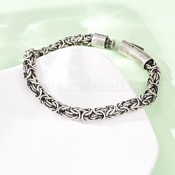 304 Stainless Steel Byzantine Chains Bracelets for Women Men&nbsp;BJEW-C148-05AS-01