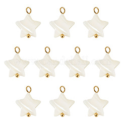 10Pcs Natural Shell Star Pendants&nbsp;SHEL-TA0001-36