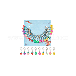 20Pcs 10 Styles Fruit Handmade Polymer Clay Pendant Stitch Markers&nbsp;HJEW-NB00048