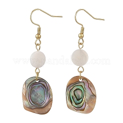 Natural Freshwater Shell & Paua Shell 304 Stainless Steel Dangle Earrings for Women&nbsp;EJEW-JE07503