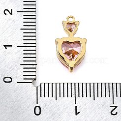 Brass Micro Pave Cubic Zirconia Pendants&nbsp;KK-U065-17G