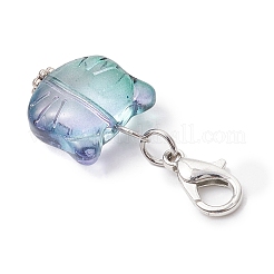 Cat Head Shape Glass Pendant Decorations&nbsp;HJEW-JM03335