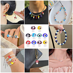 10Pcs Handmade Evil Eye Lampwork Beads&nbsp;LAMP-TA0001-95B