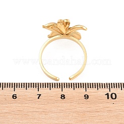 304 Stainless Steel Cuff Open Rings for Women&nbsp;RJEW-F210-01G