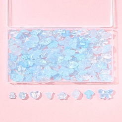 120Pcs 8 Styles Transparent Spray Paint Glass Beads&nbsp;GLAA-FS0002-21