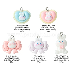 10Pcs 5 Styles Opaque Resin Pendants&nbsp;RESI-FS0001-53