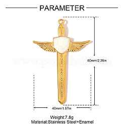 304 Stainless Steel Enamel Big Pendants&nbsp;STAS-OY006-26G