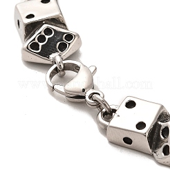304 Stainless Steel Dice Link Chain Bracelets&nbsp;BJEW-E094-04AS