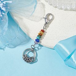 Chakra Gemstone Rondelle Pendant Decorations&nbsp;HJEW-JM01503