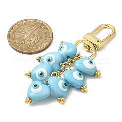 Heart with Evil Eye Resin Pendant Decorations&nbsp;HJEW-JM01089
