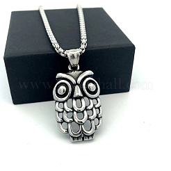 Vintage Gothic Owl Pendant 304 Stainless Steel Men’s Necklaces&nbsp;II3155