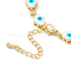 Brass Micro Pave Cubic Zirconia Chain Bracelets&nbsp;BJEW-P288-05G