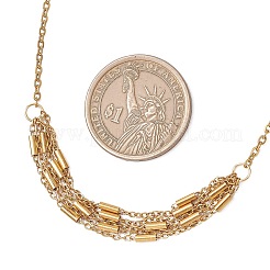 304 Stainless Steel Column Link Chain Pendant Necklaces&nbsp;NJEW-JN05934