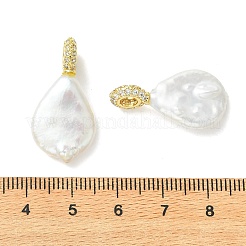 Natural Baroque Keshi Pearl Pendants&nbsp;PALLOY-JF05637-01