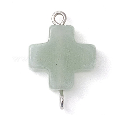 Natural Mixed Gemstone Cross Connector Charms&nbsp;PALLOY-JF02827