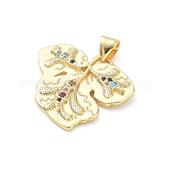 Brass Micro Pave Colorful Cubic Zirconia Pendants&nbsp;KK-L273-03G-01