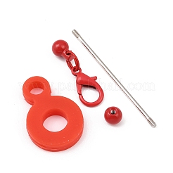Silicone & Aluminum Beadable Bar Pendant Decorations&nbsp;HJEW-D005-02