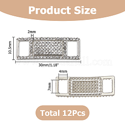 12Pcs Alloy Glass Rhinestone Shoelace Buckle&nbsp;FIND-HS0002-48P