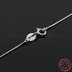 Anti-Tarnish Trendy Unisex Rhodium Plated 925 Sterling Silver Snake Chain Necklaces&nbsp;STER-M034-B-08