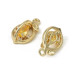 Brass Micro Pave Cubic Zirconia Pendants&nbsp;LS-KK-C107-05G