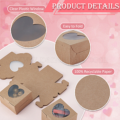 Square Kraft Paper Muffin Storage Gift Boxes&nbsp;CON-WH0095-95B