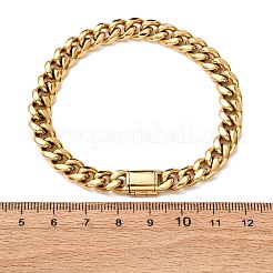 304 Stainless Steel Curb Chain Bracelets for Unisex&nbsp;BJEW-K283-02A-G