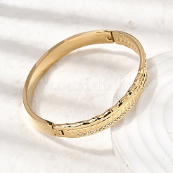 304 Stainless Steel Rhinestone Hinged Bangles for Women&nbsp;BJEW-B168-10G