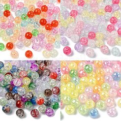 100Pcs Transparent Crackle Acrylic Beads&nbsp;CACR-YW0001-10