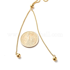 Round Beads Lariat Necklace for Girl Women&nbsp;NJEW-JN03709