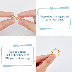 8Pcs 4 Style Rack Plating Brass Open Cuff Ring Settings&nbsp;KK-FH0006-84