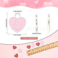 30Pcs 2 Colors Zinc Alloy Enamel Pendants&nbsp;FIND-FS0005-20