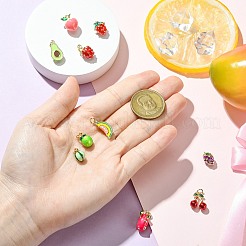 10Pcs 10 Styles Fruit Brass Enamel Pendants&nbsp;KK-CJ0004-02