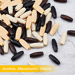 100Pcs 4 Colors Dyed Wood Beads&nbsp;WOOD-OC0002-47