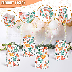 24Pcs Butterfly Printed Kraft Paper Food Storage Bags&nbsp;ABAG-SP0001-45