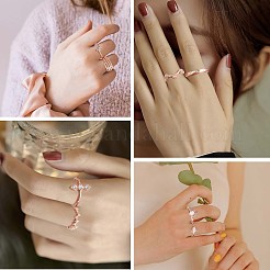 17Pcs 17 Style Crystal Rhinestone Teardrop & Star & Horse Eye Finger Rings Set&nbsp;JR937A