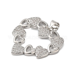 Rack Plating Brass & Clear Cubic Zirconia Pendants&nbsp;KK-S372-27P