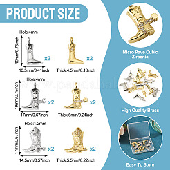 12Pcs 6 Styles Brass Micro Pave Cubic Zirconia Pendants&nbsp;KK-TA0003-49