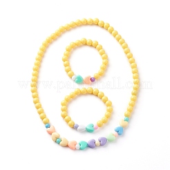 Stretch Kids Beaded Necklace & Bracelet Jewelry Sets&nbsp;SJEW-JS01198
