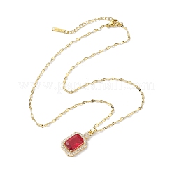 Brass Micro Pave Cubic Zirconia Pendant Necklaces&nbsp;NJEW-C039-02KCG