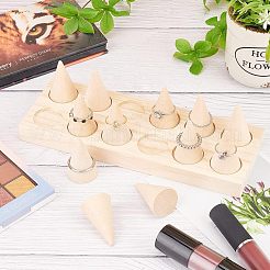 Wood Finger Ring Stand&nbsp;RDIS-WH0009-005B