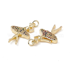 Brass Micro Pave Cubic Zirconia Pendants&nbsp;KK-E068-VB141