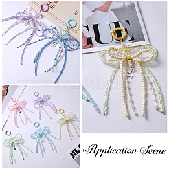 2Pcs 2 Styles Alloy with Glass Seed Bead Pendant Decorations&nbsp;KEYC-SP0001-27A