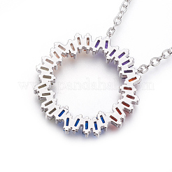 Brass Micro Pave Cubic Zirconia Pendant Necklaces&nbsp;NJEW-O105-01B-P