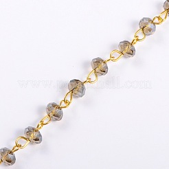 Handmade Rondelle Glass Beads Chains for Necklaces Bracelets Making&nbsp;AJEW-JB00037