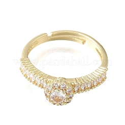 Brass Micro Pave Clear Cubic Zirconia Cuff Open Rings&nbsp;CU-CBA5C10-18G