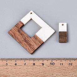 16Pcs 8 Styles Opaque Resin & Walnut Wood Pendants&nbsp;RESI-N053-20
